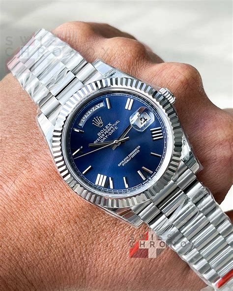 rolex day date blue sapphire|rolex day date platinum.